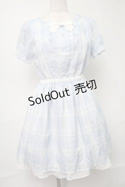 画像1: LODISPOTTO / シフォンチェックワンピース  サックス S-25-08-16-053-LO-OP-HR-ZS