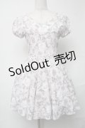 evelyn / バラ柄ワンピース  ライトグレー S-25-08-16-056-LO-OP-HR-ZS