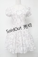evelyn / バラ柄ワンピース  ライトグレー S-25-08-16-056-LO-OP-HR-ZS
