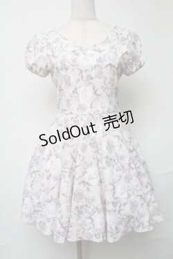 画像1: evelyn / バラ柄ワンピース  ライトグレー S-25-08-16-056-LO-OP-HR-ZS