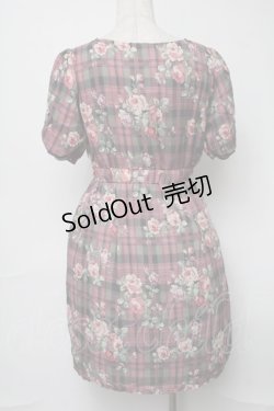 画像2: LODISPOTTO / バラｘチェックワンピース  ピンク S-25-08-16-057-LO-OP-HR-ZS