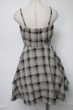 画像2: NieR Clothing / レースアップチェックキャミワンピース  ベージュｘ黒 S-25-08-16-060-PU-OP-HR-ZS