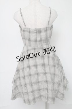 画像2: NieR Clothing / レースアップチェックキャミワンピース  ベージュｘ黒 S-25-08-16-060-PU-OP-HR-ZS