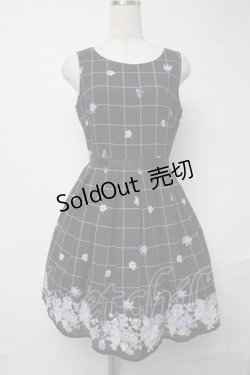 画像1: LODISPOTTO / バラｘチェックワンピース  紺 S-25-08-16-063-LO-OP-HR-ZS