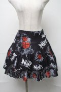 NieR Clothing / プリントスカート  黒 S-25-08-16-064-PU-SK-HR-ZS