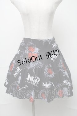 画像1: NieR Clothing / プリントスカート  黒 S-25-08-16-064-PU-SK-HR-ZY