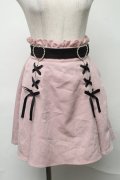 Dear My Love / ハートバックルレースアップスカート  ピンク S-25-08-16-065-EL-SK-HR-ZS