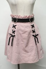 Dear My Love / ハートバックルレースアップスカート  ピンク S-25-08-16-065-EL-SK-HR-ZS