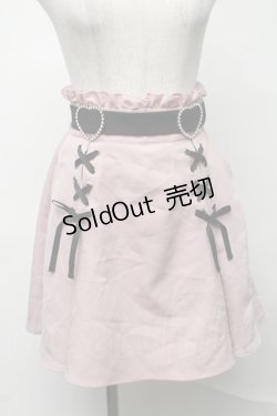 画像1: Dear My Love / ハートバックルレースアップスカート  ピンク S-25-08-16-065-EL-SK-HR-ZS
