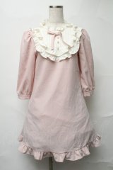 evelyn / ヨークフリルワンピース  ピンクｘオフ S-25-08-16-015-LO-OP-HR-ZS