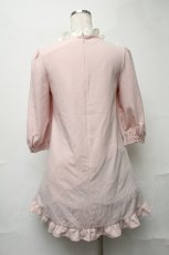 画像2: evelyn / ヨークフリルワンピース  ピンクｘオフ S-25-08-16-015-LO-OP-HR-ZT329 (2)