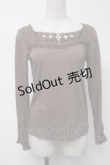 axes femme / はしごレース薔薇インナーカットソー  ブラウン S-25-08-16-026-AX-TO-AS-ZS