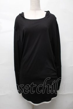 画像1: NieR Clothing / うさ耳プルパーカー  黒 S-25-08-16-031-PU-TO-HR-ZS