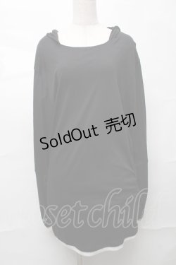 画像1: NieR Clothing / うさ耳プルパーカー  黒 S-25-08-16-031-PU-TO-HR-ZY