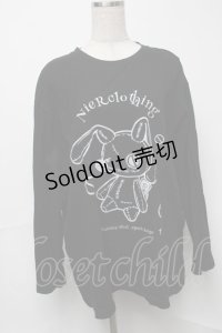 NieR Clothing / プリントロンT  黒 S-25-08-16-035-PU-TO-HR-ZS