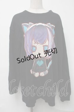 画像1: NieR Clothing / プリントTシャツ  黒 S-25-08-16-038-PU-TS-HR-ZI