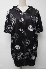 NieR Clothing / 転写パーカー  黒 S-25-08-16-039-PU-TO-HR-ZS