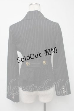 画像2: MA*RS(Sugar gloss) / ストライプバックレースジャケット  黒 S-25-08-16-043-LO-TO-HR-ZS