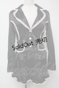 Deary / サテンレースセットアップ  黒ｘピンク S-25-08-16-045-LO-OP-HR-ZS