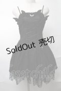 DARK IN LOVE / Gothic Dark Demon Pleated Dressワンピース  黒 S-25-08-17-047-PU-OP-HR-ZS