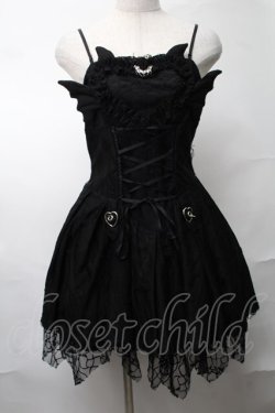 画像1: DARK IN LOVE / Gothic Dark Demon Pleated Dressワンピース  黒 S-25-08-17-047-PU-OP-HR-ZS