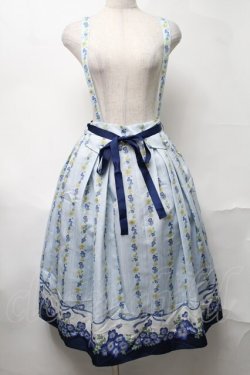 画像1: axes femme / ネモフィラ＆ポピー柄スカート  サックス S-25-08-17-051-AX-SK-AS-ZS
