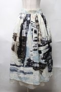 axes femme / パッチワーク街街柄スカート  オフ S-25-08-17-054-AX-BL-AS-ZS