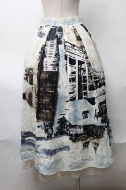 画像2: axes femme / パッチワーク街街柄スカート  オフ S-25-08-17-054-AX-BL-AS-ZS