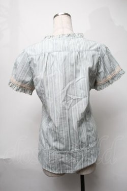 画像2: axes femme / ストライプドビーブラウス  グリーン S-25-08-17-021-AX-BL-AS-ZS