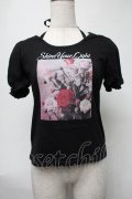 Ank Rouge / 薔薇プリント半袖カットソー  黒 S-25-08-17-025-CA-TO-HR-ZS