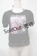 Ank Rouge / 薔薇プリント半袖カットソー  黒 S-25-08-17-025-CA-TO-HR-ZS