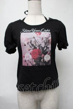 画像1: Ank Rouge / 薔薇プリント半袖カットソー  黒 S-25-08-17-025-CA-TO-HR-ZS