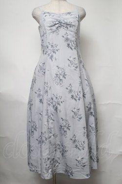 画像1: Maison de FLEUR Petite Robe / アンティーク調ローズワンピース  ブルーグレー S-25-08-17-032-EL-OP-AS-ZS