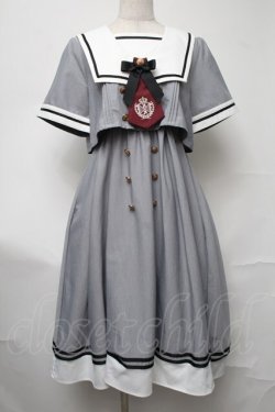 画像1: Amavel / スクエアセーラーSETUP風セーラーロングワンピース  グレー S-25-08-17-034-CA-OP-HR-ZS
