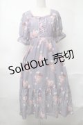 axes femme / ミルフィーユローズ柄ワンピース  ラベンダー S-25-08-17-040-AX-OP-AS-ZS