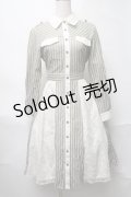 axes femme / ストライプシャツワンピース  グリーン S-25-08-17-041-AX-TO-AS-ZS
