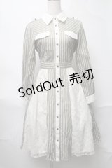 axes femme / ストライプシャツワンピース  グリーン S-25-08-17-041-AX-TO-AS-ZS