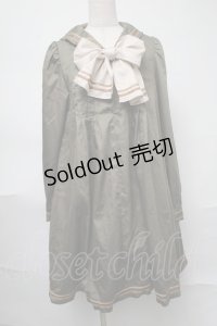 EXCENTRIQUE / ボウ付きセーラーワンピース  カーキ S-25-08-17-042-EL-OP-AS-ZS