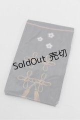 metamorphose / 和柄オーバーニーソックス  黒 S-25-08-18-001-ME-ZA-AS-ZS