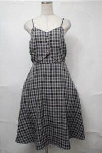 NieR Clothing / チェックキャミワンピース  グレー S-25-08-18-047-PU-OP-HR-ZS