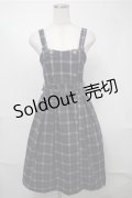 NieR Clothing / チェックジャンパースカート  ネイビー S-25-08-18-049-PU-OP-HR-ZS