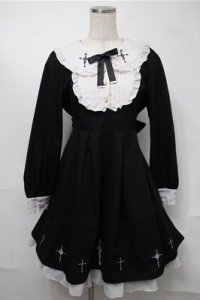 Amavel / Rosary Vampire召使いワンピース  黒 S-25-08-18-054-CA-OP-HR-ZS
