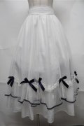 axes femme POETIQUE / マリンチュールリボンスカート  白 S-25-08-18-055-AX-SK-AS-ZS