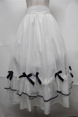 画像1: axes femme POETIQUE / マリンチュールリボンスカート  白 S-25-08-18-055-AX-SK-AS-ZS