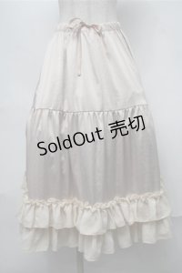 axes femme kawaii / ミディフリルペチスカート  キナリ S-25-08-18-059-AX-SK-HR-ZS