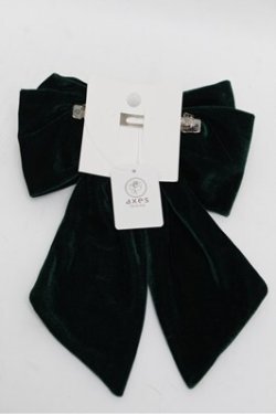 画像2: axes femme POETIQUE / ベロアリボンバレッタ  グリーン S-25-08-18-007-AX-AC-AS-ZS