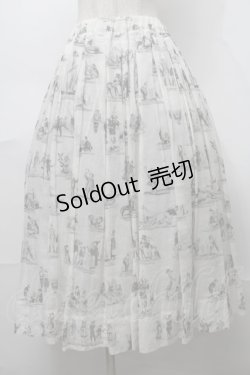 画像1: Jane Marple Dans Le Salon / La dinetteバブルスカート  白ｘグレー S-25-08-18-1041-JM-SK-AS-ZS