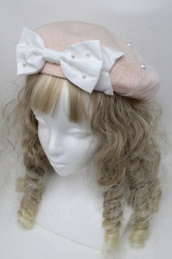 画像1: Angelic Pretty / Pearl Ribbonベレー  ピンク S-25-08-18-1011-AP-AC-HR-ZS