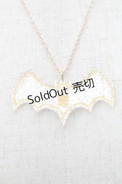 画像2: Moi-meme-Moitie / 蝙蝠ロゴアクリルネックレス  シルバー S-25-08-18-1012-MO-AC-AS-ZS