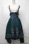 Ozz oneste / 魔法陣刺繍ベルトデザインジャンパースカート  グリーン S-25-08-18-1013-OO-OP-SA-ZS